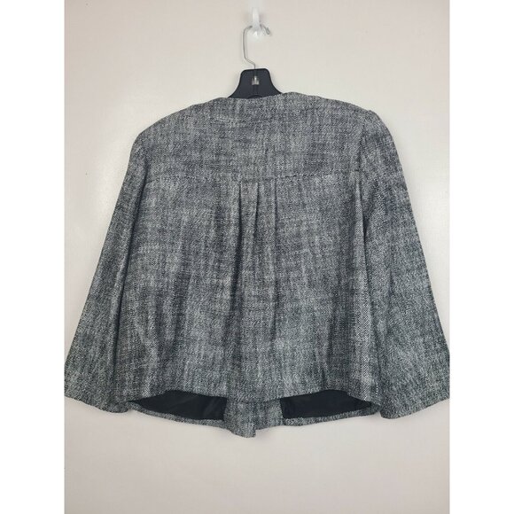 Vintage Y2K Style & Co Womens Crop Jacket Sz 10 Gray One Button Carrier Academia - Picture 3 of 6